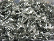 25 Double Curl Tail Swim'n Grubs 3" Soft Fishing Baits Smoke & Silver Flake