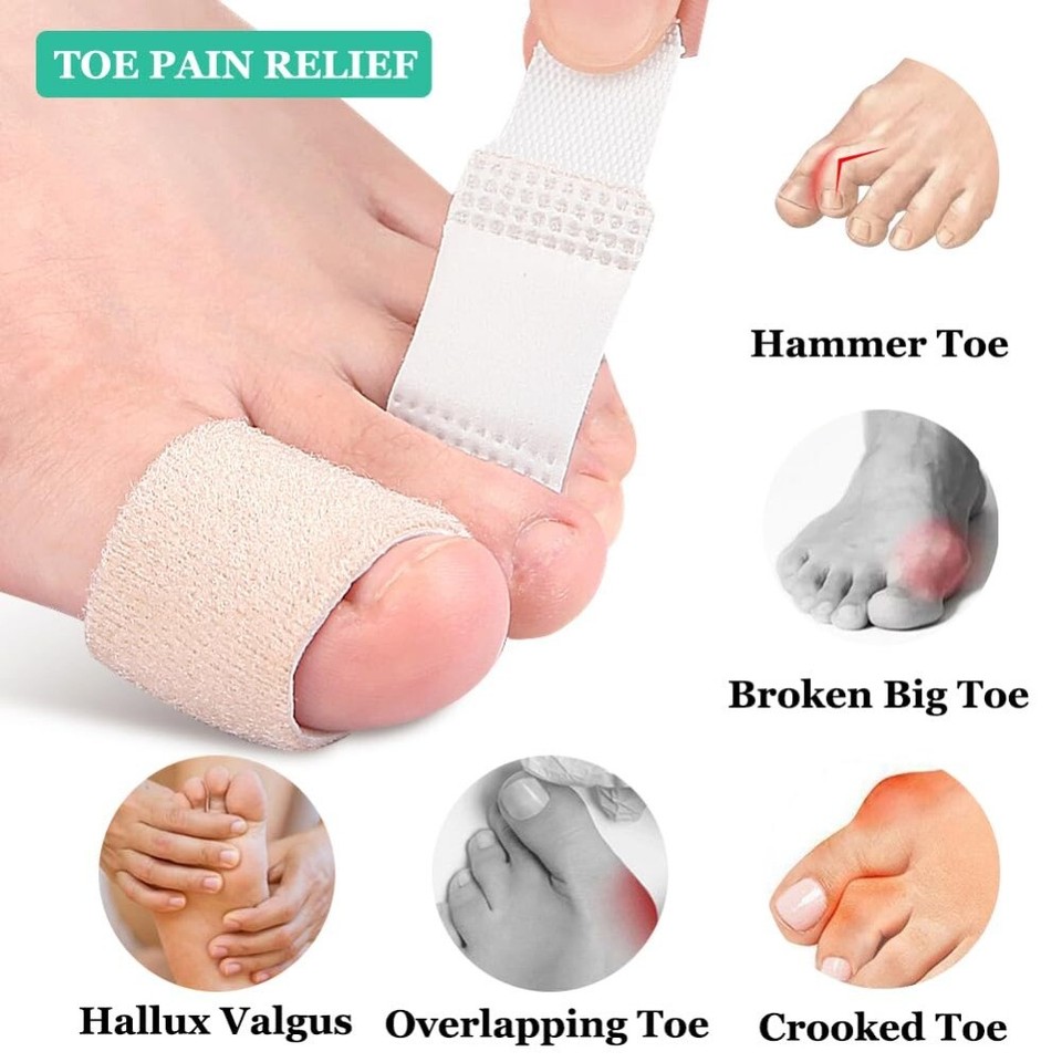 Hammer Toe Wraps (10-30Pcs), Big Toe Straightener Corrector with Soft ...