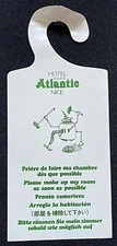 Vintage Hotel Atlantic Door Room Cleaning Hanging Sign-Nice France