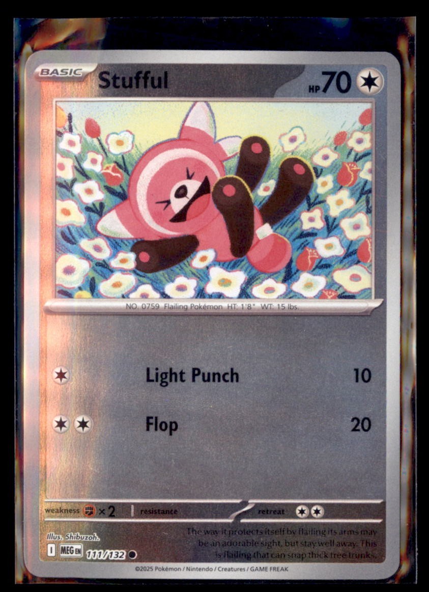 Pokemon Stufful ME01: Mega Evolution 111/132 Reverse Holo 4 Card Lot