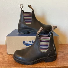 7.5 US - Blundstone Brown / Stripes Original 1409 Chelsea Ankle Boots
