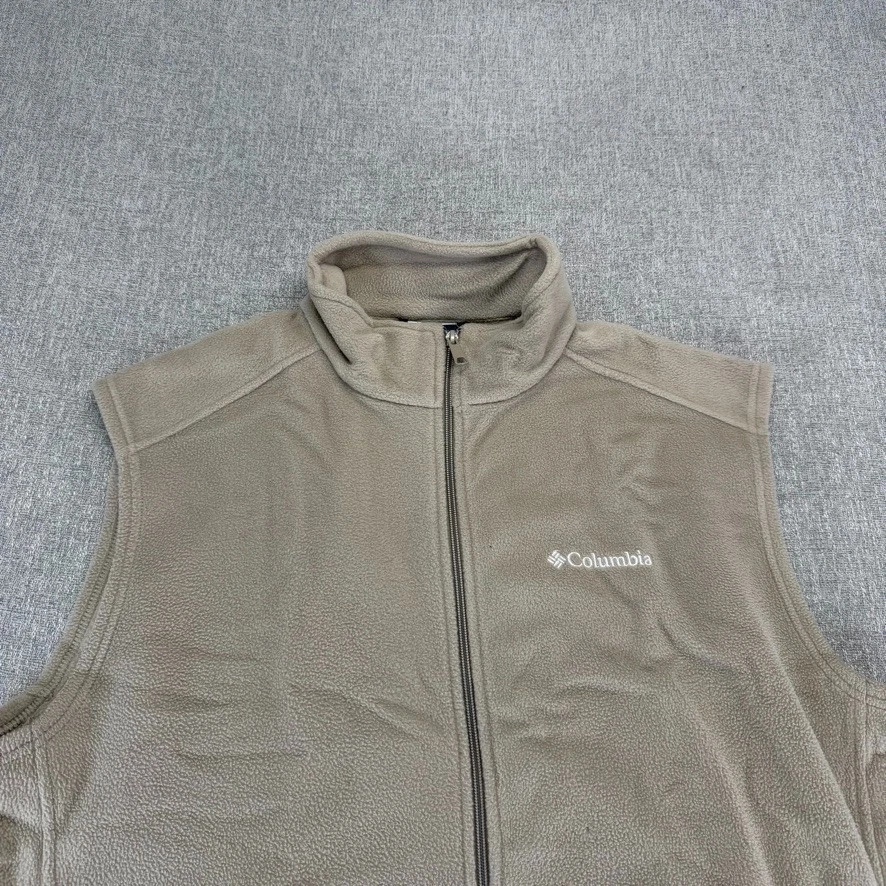 Columbia Chaleco Chaqueta Para Hombres XL Marrón Cremallera Completa Vellón Cuello Simulado Exterior Foto 2 de 4