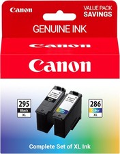 Canon PG-295XL/CL-286XL Genuine Ink Value Pack 2 Cartridges , Compatible with