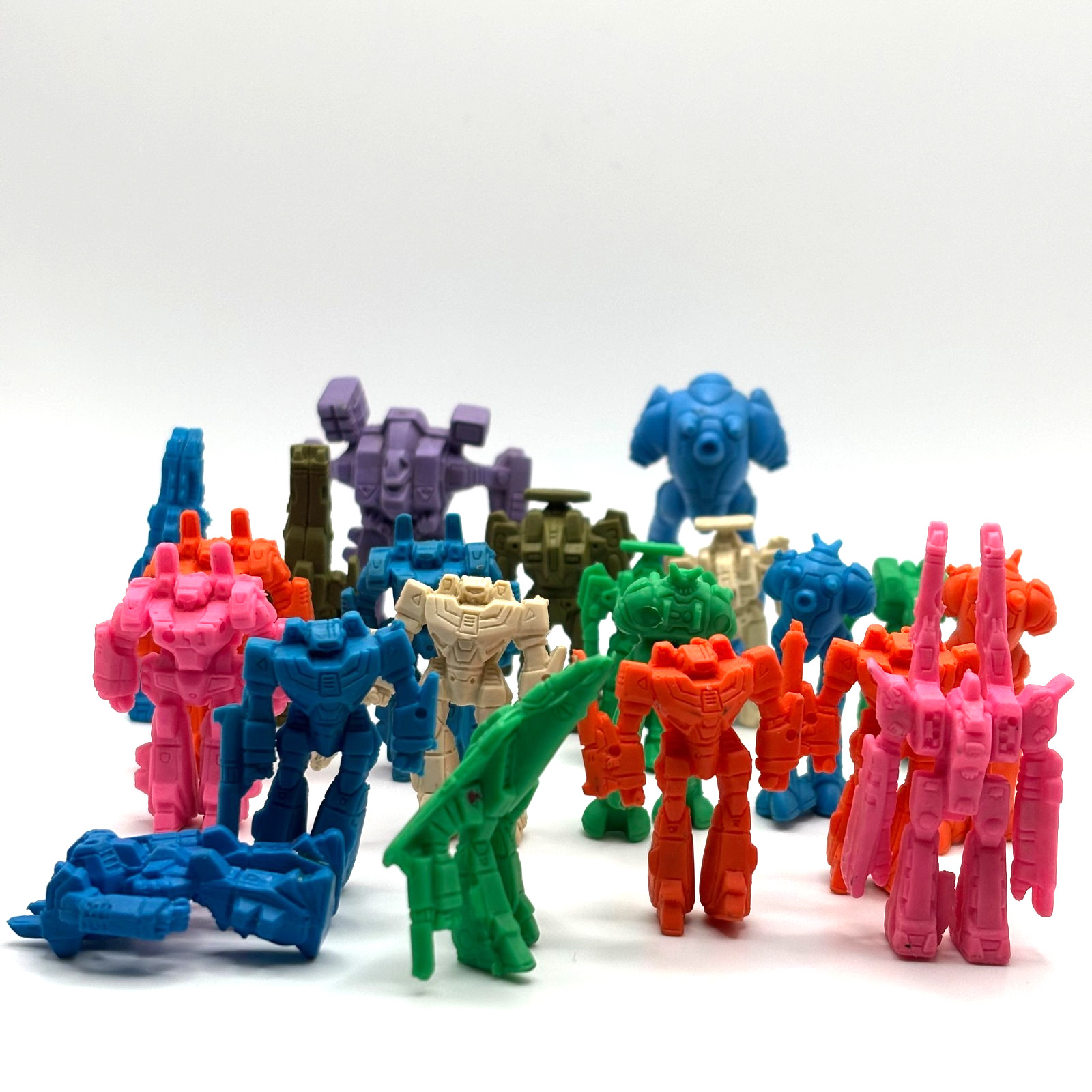Vintage Macross Keshi Rubber Figure Lot Anime Mecha Japan Eraser Toy Retro