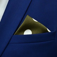 Forest Green Polka Dots Silk Pocket Square Mens Premium Silk Handkerchief