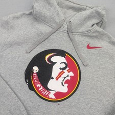 Florida State Seminoles Hoodie Sweatshirt Mens Medium Gray NCAA Nike Football