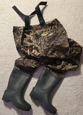 Rustic Ridge Realtree Max5 Waders Mens Size 8 Camo Nylon PVC Fishing Hunting 