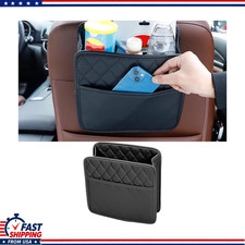Pu Leather Backseat Organizer Universal Hanging Storage Pocket Vehicolor Black