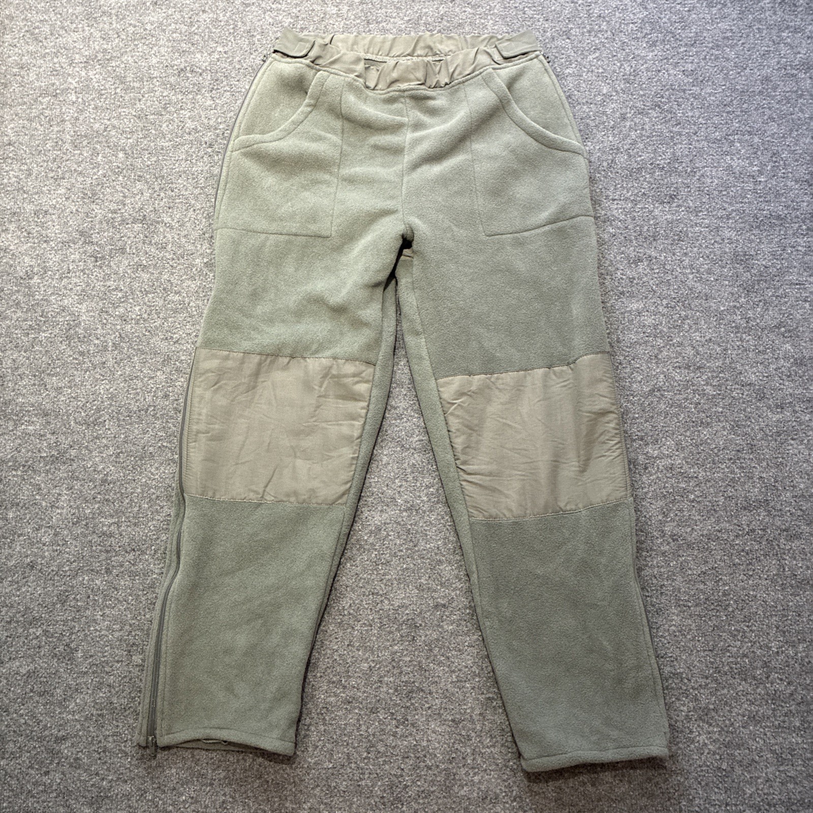 US Military Pants Mens Large Foliage Green RGBI Cold Weather Fleece Zip USA