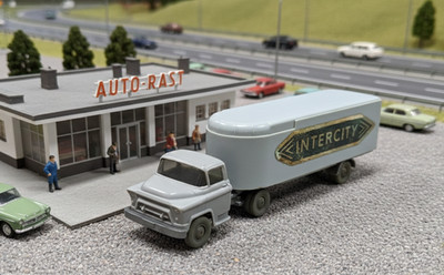 Wiking US LKW International Loadster Sattelzug Intercity 1960-62 orig Aufkleber