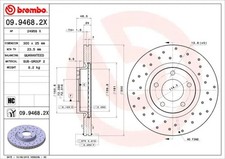 2x Bremsscheibe gelocht/innenbel. 09.9468.2X BREMBO für MAZDA 5 3 3 Stufenheck
