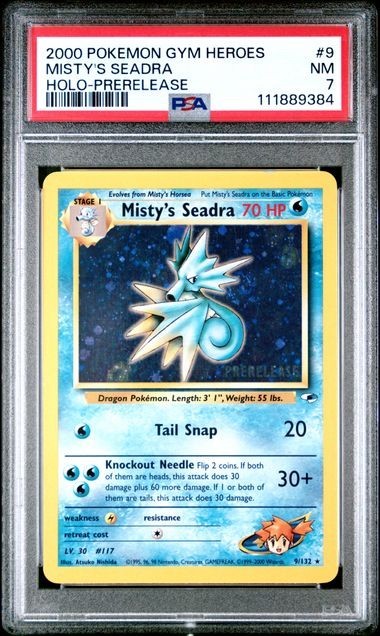 Pokemon Gym Heroes Misty's Seadra Prerelease PSA 7 Certification # 111889384