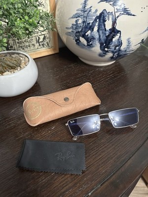 Ray-Ban Sunglasses Emy Bio Based RB3741 Sunglasses Silver Frame, Ocean Blue Lens