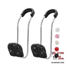 Car Headrest Hooks Bling Car Accessories Rhinestones Universal Auto Back Black