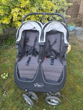 Baby Jogger City Mini Double Stroller Black/Grey Pushchair Very Good Condition