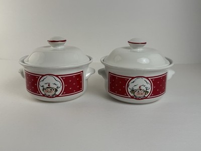 Set Of 2 - Campbell's Soup Kids Bowls with Lid 1993 Vintage Rare Boy & Girl EUC