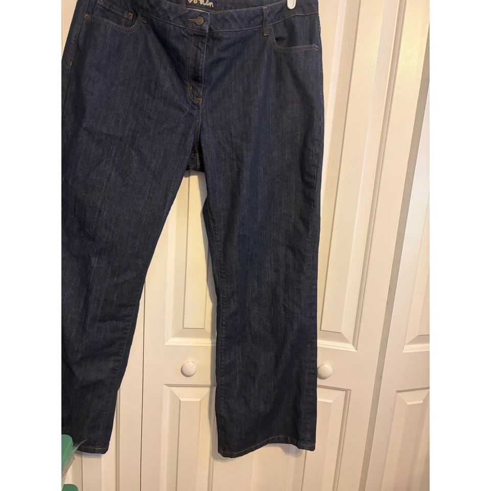 Pantalones de mezclilla Boden lavado oscuro pierna ancha para mujer EE. UU. 16 UK 20 Foto 4 de 4