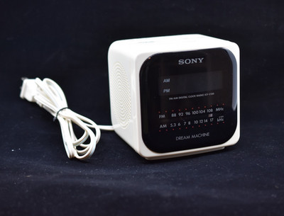 Sony Dream Machine ICF-C120 AM/FM Clock Radio Tested & Working  White Cube