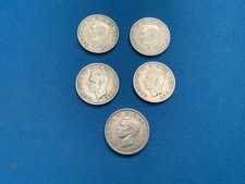 5 TWO SHILLING/FLORIN COIN PIECES KING GEORGE V1   1947/8/9/50/51 GREAT BRITAIN