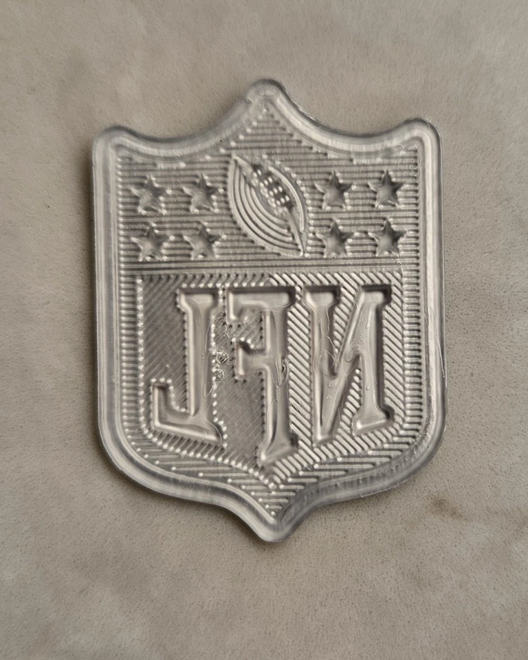 2 NFL Silver Vapor Untouchable Shield Plastic Jersey Football Patches Sew only - Image 4 of 4