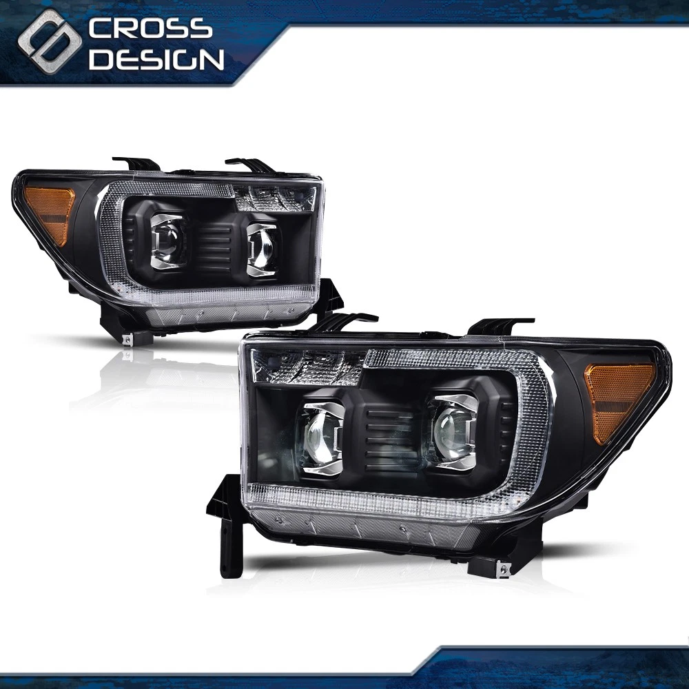 Juego De Cubiertas Para Faros Ahumados Toyota Tundra 2007-2013 Y Sequoia 2008-2017 - Izquierda Y Derecha
