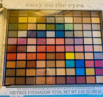 Easy On The Eye 100 Pieces Eyeshadow Palette With Matte & Shimmer Colors 2.82 oz