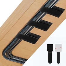 50PCS Hook and Loop Cable Ties Self Adhesive Under Desk Cable Management