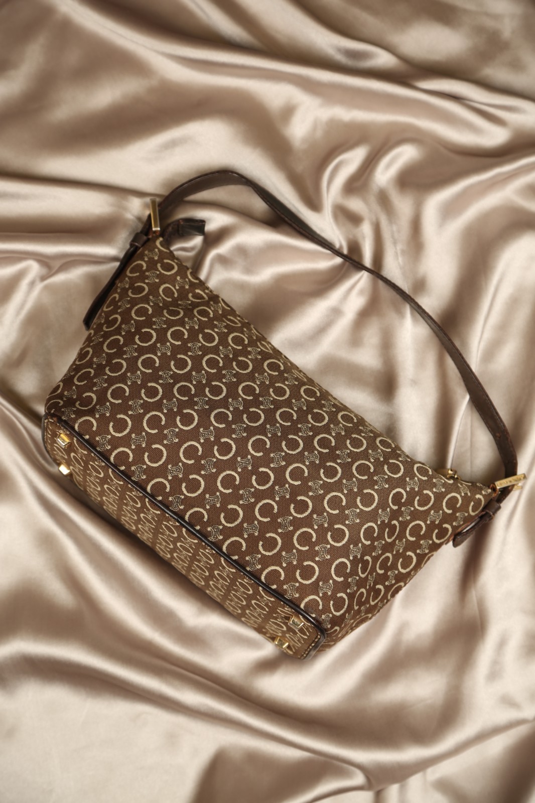 CELINE Macadam Monogram Shoulder Bag Brown