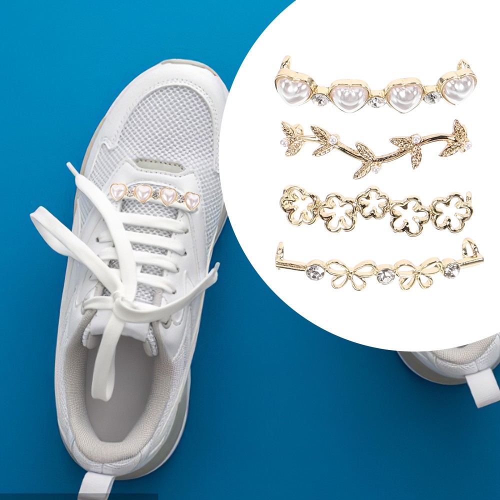 APL 4 Pezzi Accessori Fibbie per Scarpe Fibbie Donna Lacci Decorativi Clip