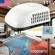 15000 BTU Ducted RV Rooftop AC Unit - Quiet 115V Air Conditioner for Camper Bus