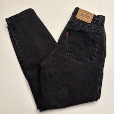 Levis 15921 Black Jeans Orange Tab Tapered Fit Denim 90s USA Made Size 10 28x28