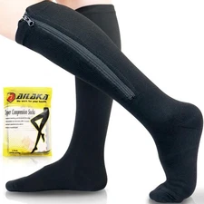 Ailaka Medical 15-20 mmHg Zipper Compression Socks Women Men Large/X-Large