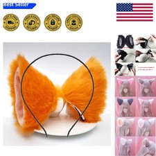 Vibrant Orange  Pink Cat Ears Hair Clips - Lightweight, Fun Festival Headpiece
