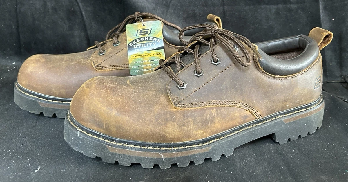 Skechers Mens Tom Cats Brown Leather Utility Shoes (64335), Size 10 Skechers Tom Cats Dark Brown Lace Mens Shoes Leather | eBay main image 2
