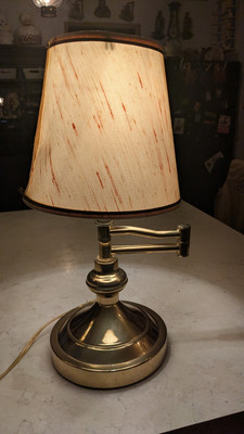 Underwriter Laboratories Portable Brass Swing Arm Desk Lamp  14.25'' Tall Nice 