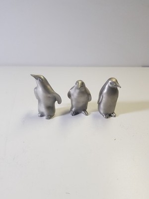 Royal Selangor Pewter 7741, 7742, 7743. 3 Zinnfiguren, Pinguine, jeweils 55mm.