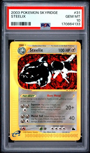 2003 POKEMON SKYRIDGE #31 STEELIX PSA 10