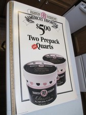 Baskin Robbins ice cream 1988 PREPACK Quart carton America Favorite sign 2S