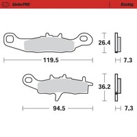Motomaster BremsbeläGe Vorne Links Pro Racing Sinter Kawasaki KX 100 1997-2021