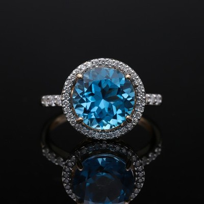 Ring Brillanten Diamanten Topas 4,87 ct 585 Gold Deta Schmuck