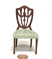 BESPAQ DOLLHOUSE MINIATURE HEPPLEWHITE SIDE CHAIR W/ NEW WALNUT FINISH 3771 NWN