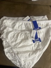 Carole 3 Pair Brief Panties Size 12 100 Cotton White High Cut