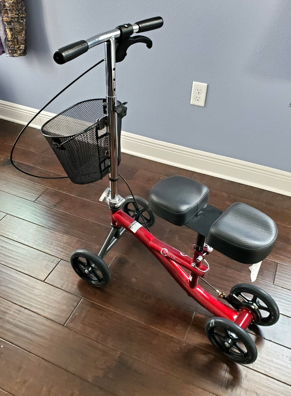 Roscoe Knee Scooter with Basket Height Adjustable Knee Crutch Medical Scooter