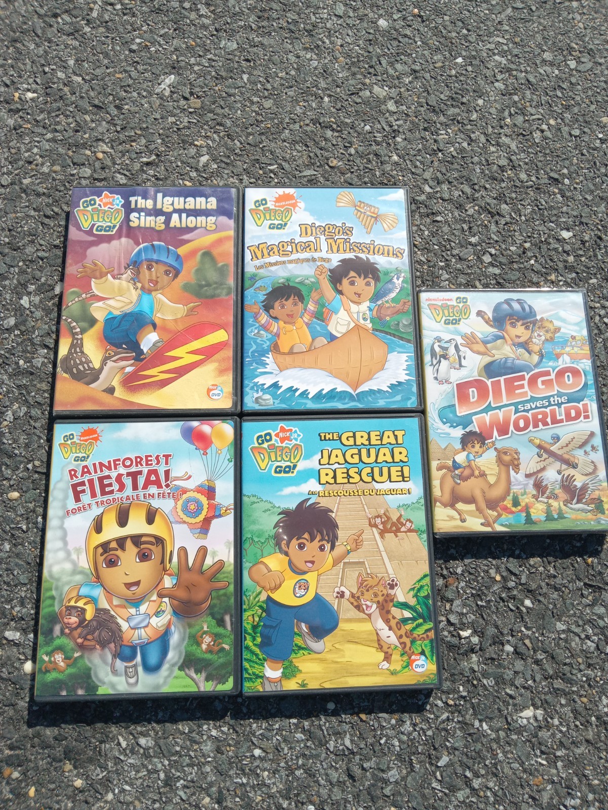 Go Diego Go Lot 5 dvds. Iguana sing along. rainforest Fiesta. KIDS Nick jr