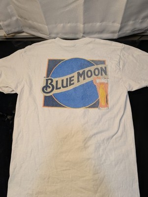 Tee Luv Blue Moon T-Shirt Men's Size M White Draft Beer Graphic Logo Tee
