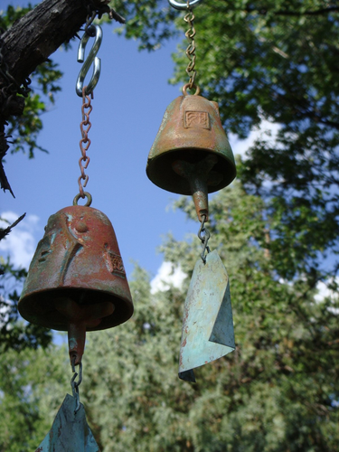 Paolo Soleri SMALL BELL DUO 2 Bronze Wind Bells Complimentary Tone & Appearance