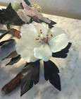 Early 20th Century Chinese Jade & Carnelian Hard Stone Floral Centerpiece 21x14 — photo 4