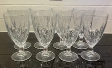 Waterford Marquis “Sparkle” Crystal Iced Tea Goblet Stem Glasses Set(8)