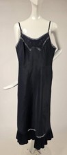 SLIPPERY VINTAGE 1940  S RAYON SLIP FOR DRESS W EMBROIDERY