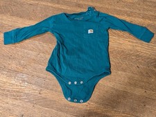 Carhartt Baby Boy Girl Long-Sleeve Pocket Bodysuit Teal Green 12 Months